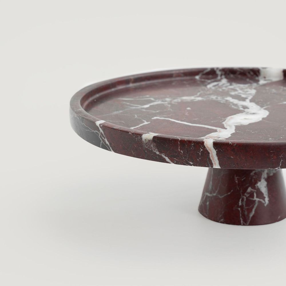 Platter and bowls - ROSSO LEVANTO CAKE STAND - KIWANO CONCEPT