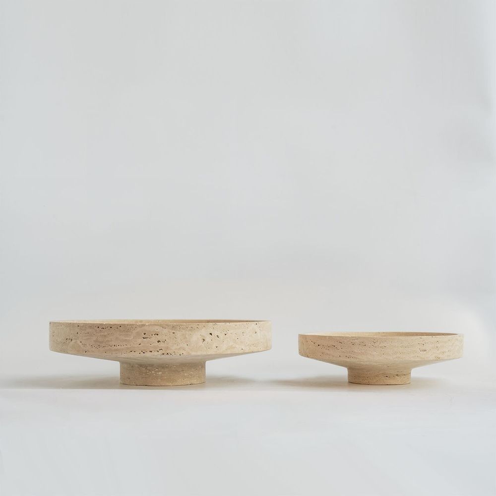 Decorative objects - TRAVERTINE NARROW BOWL XL - KIWANO CONCEPT