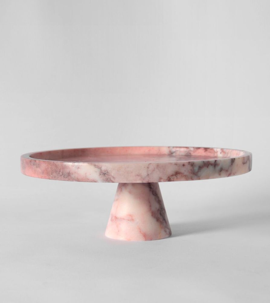 Platter and bowls - PINK MARBLE CAKE STAND - KIWANO CONCEPT