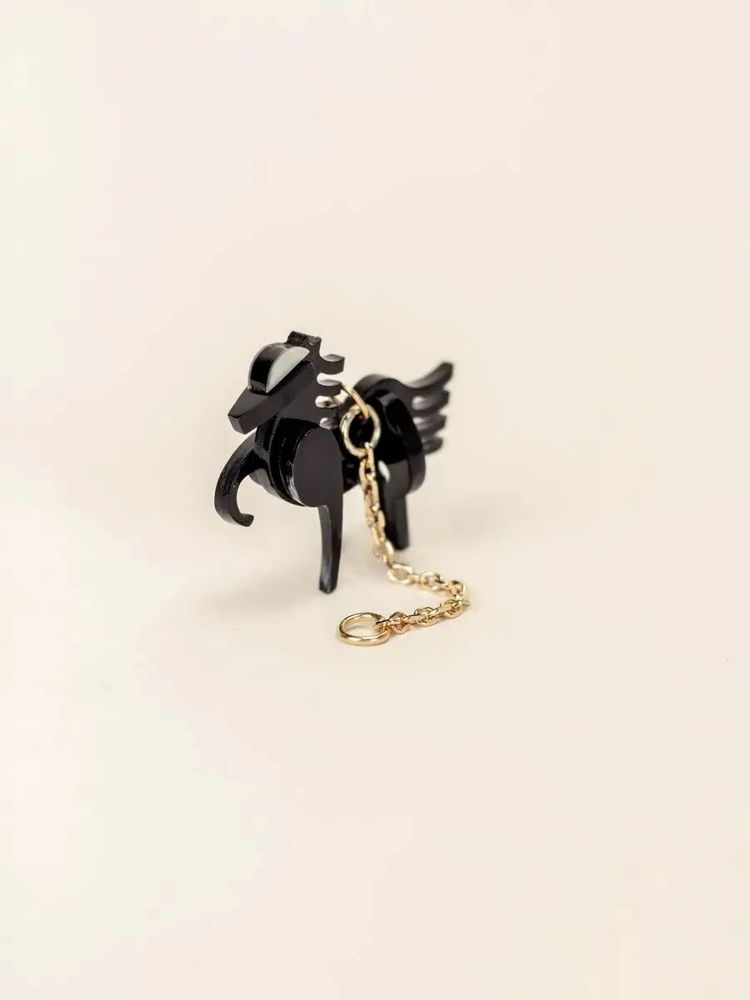 Jewelry - Horse ear charm in black horn and mother-of-pearl - L INDOCHINEUR X RIVÊT