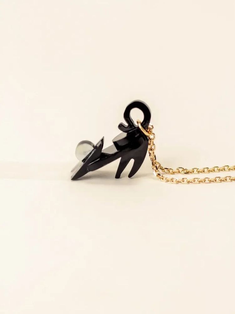 Bijoux - Pendentif Chat en corne noire et nacre - L INDOCHINEUR X RIVÊT