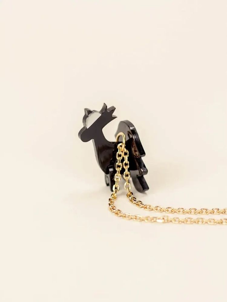 Bijoux - Pendentif Coq en corne noire et nacre - L INDOCHINEUR X RIVÊT