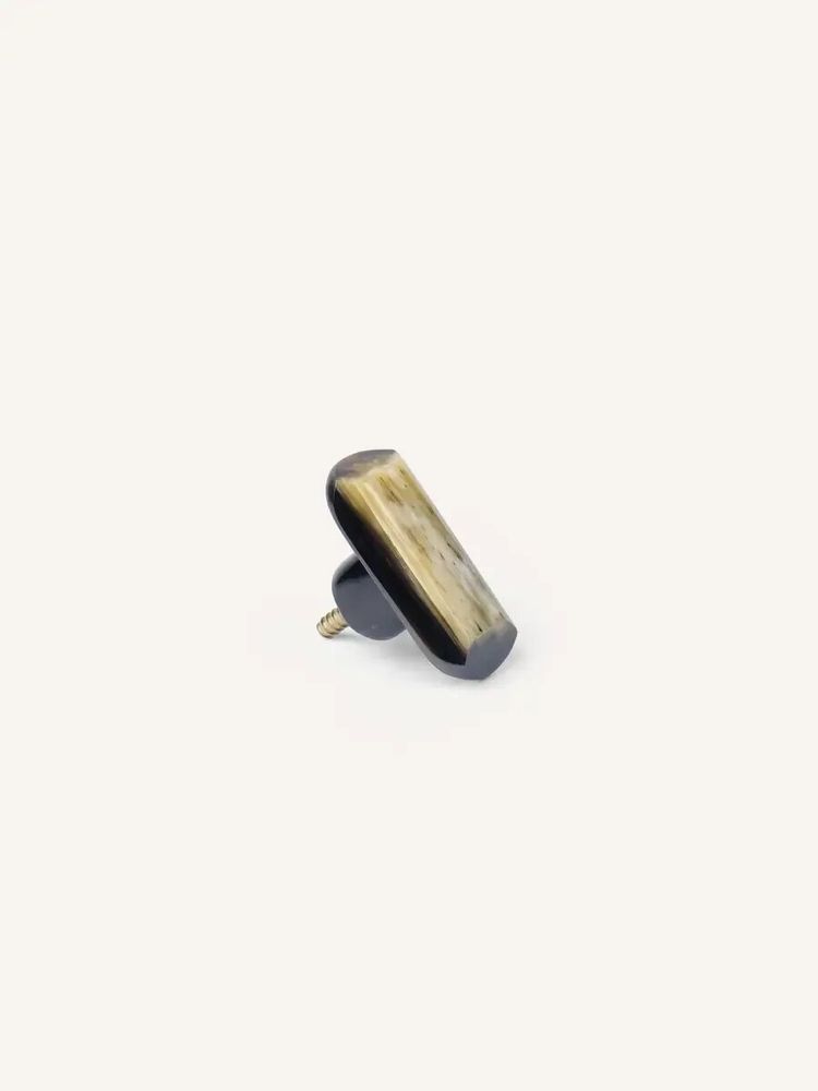 Mounting accessories - Oval diamond furniture knob, black natural stone, J - L INDOCHINEUR X RIVÊT