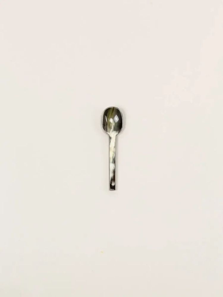 Couverts & ustensiles de cuisine - Set de 6 cuillères à café Baguette en corne noire africaine (par 6) - L INDOCHINEUR X RIVÊT