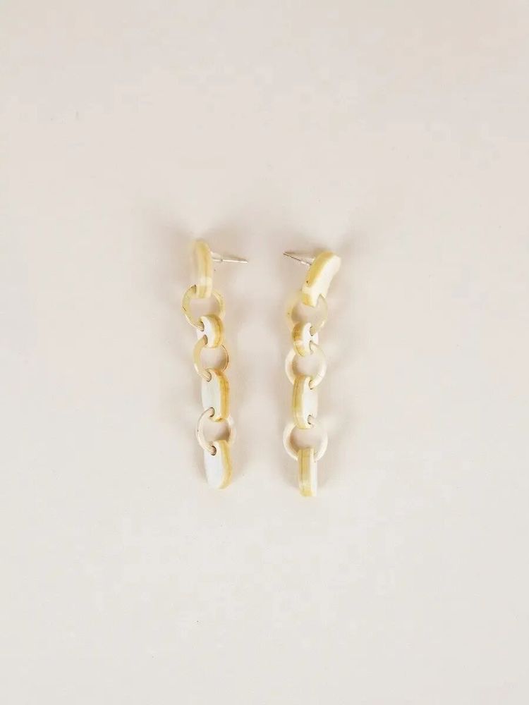 Jewelry - Blond horn Fibre earrings - L INDOCHINEUR X RIVÊT