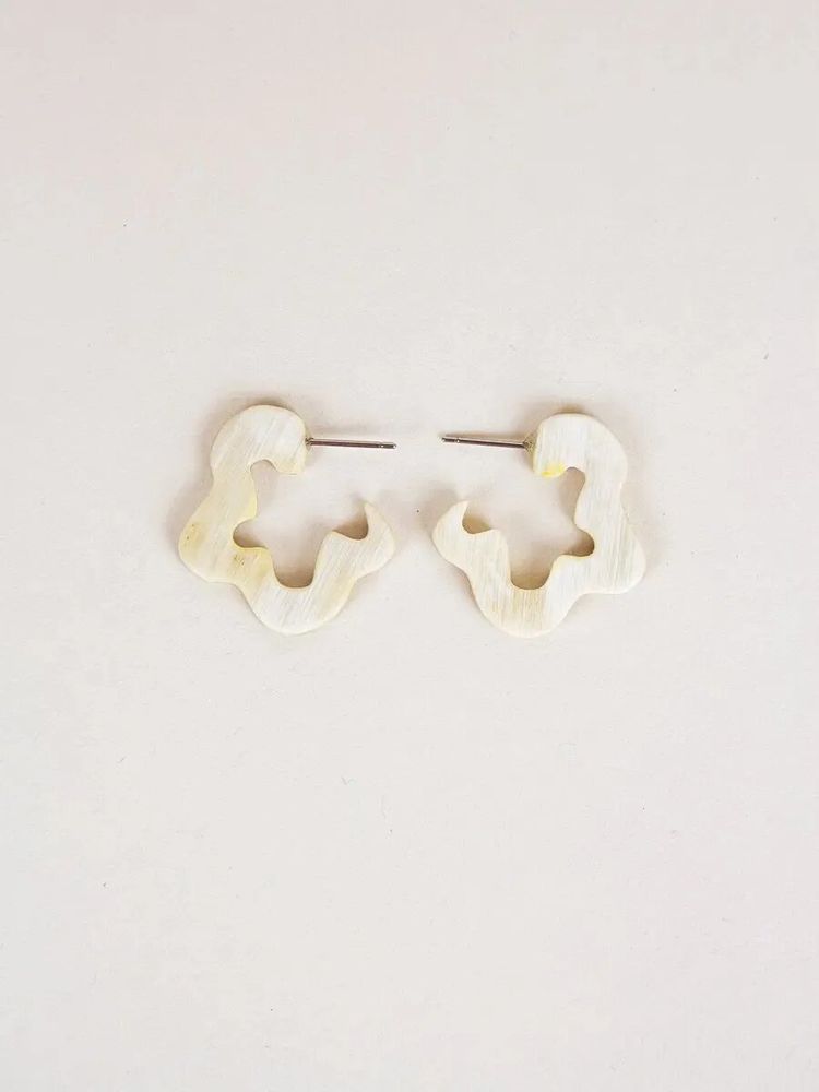 Bijoux - Boucles d'oreilles Azote en corne blonde - L INDOCHINEUR X RIVÊT