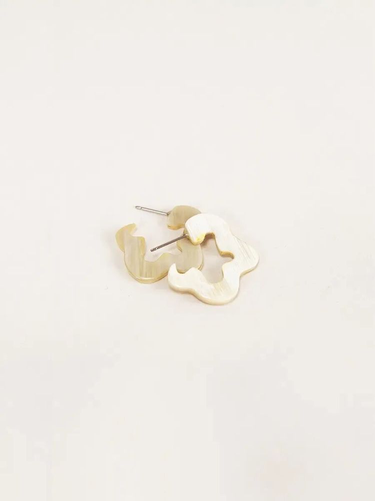 Bijoux - Boucles d'oreilles Azote en corne blonde - L INDOCHINEUR X RIVÊT