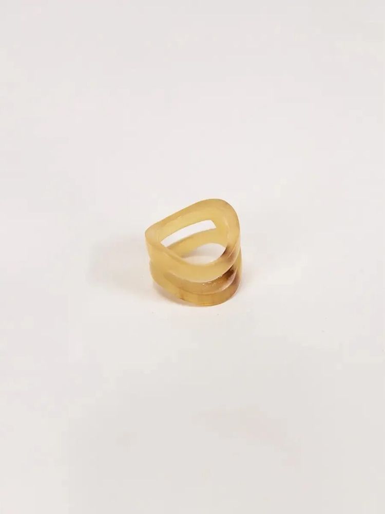 Bijoux - Bague Lipo en corne blonde en taille L - L INDOCHINEUR X RIVÊT