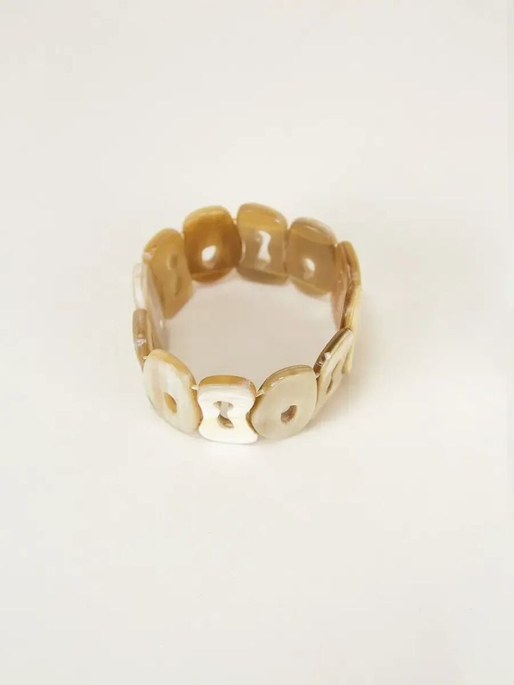 Bracelets - Elastic bracelet Fluor made of blond horn - L INDOCHINEUR X RIVÊT