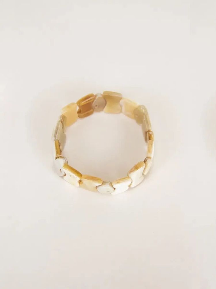 Bracelets - Elastic bracelet Ketone in blond horn - L INDOCHINEUR X RIVÊT