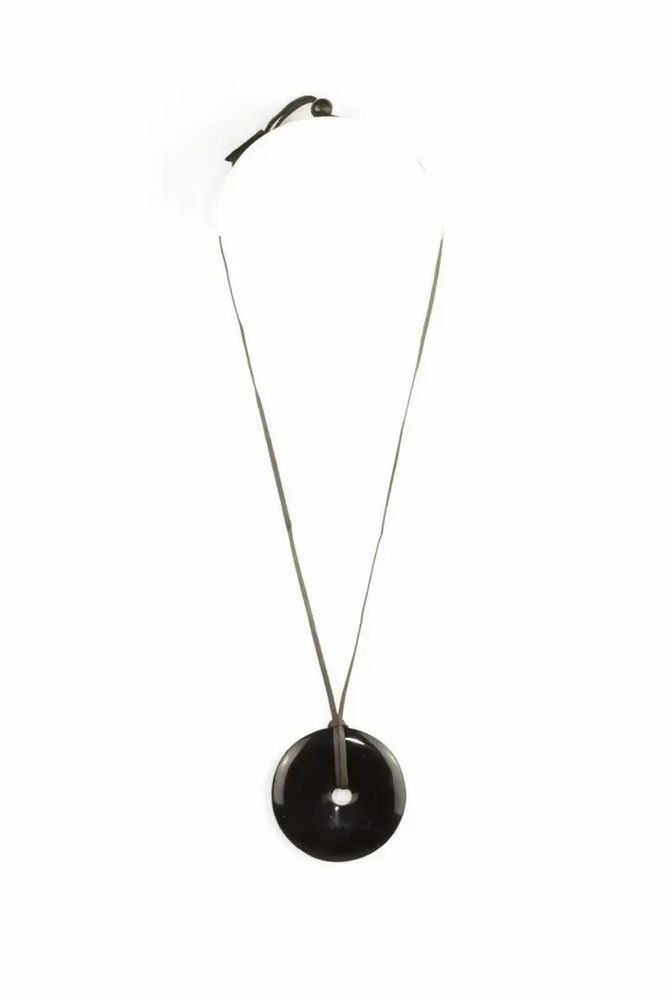 Bijoux - Pendentif disque percé en corne blonde - L INDOCHINEUR X RIVÊT