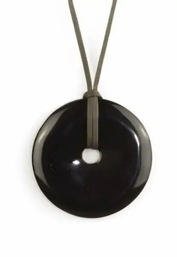 Bijoux - Pendentif disque percé en corne blonde - L INDOCHINEUR X RIVÊT