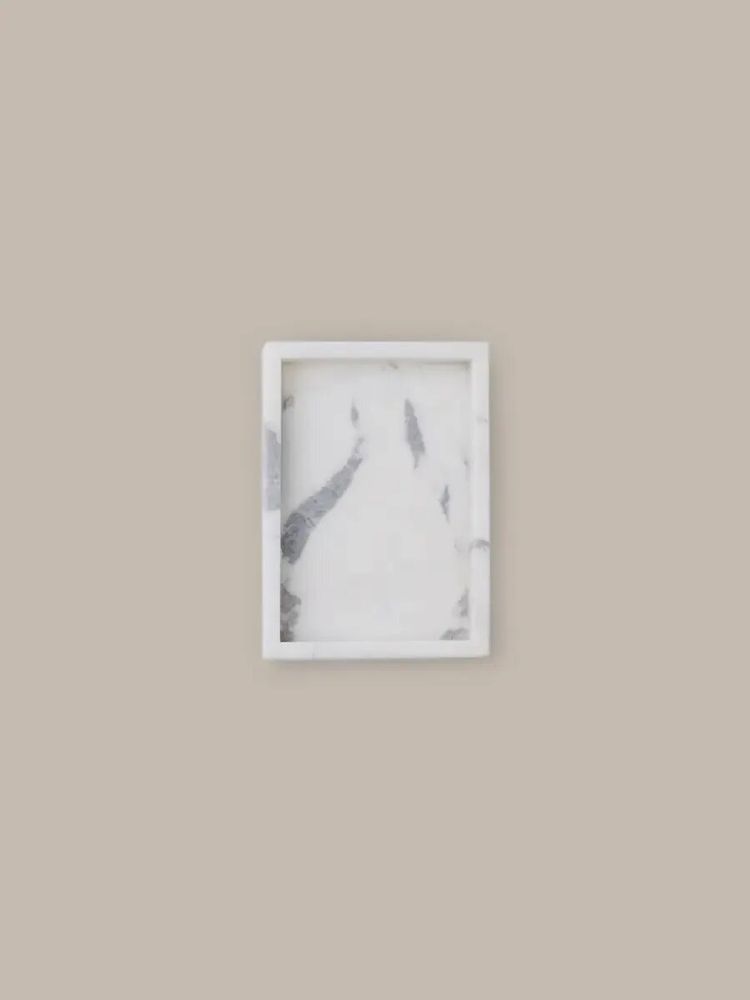 Trays - Small Titan tray in white cloudy marble - L INDOCHINEUR X RIVÊT