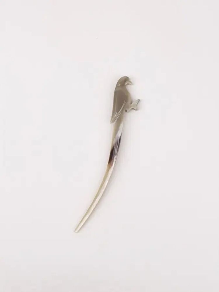 Barrettes - Pique à cheveux faucon en corne noire unie - L INDOCHINEUR X RIVÊT