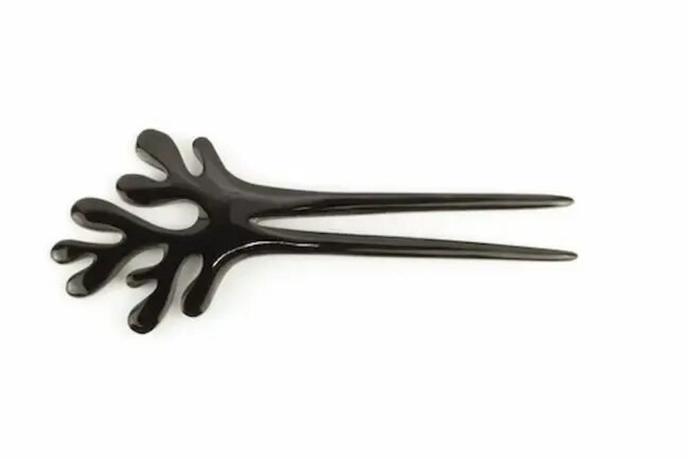 Barrettes - Double coral hairpin in blond horn - L INDOCHINEUR X RIVÊT