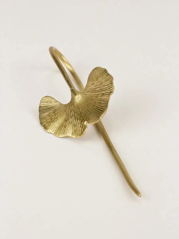 Barrettes - Gingko-shaped hairpin in silvery metal - L INDOCHINEUR X RIVÊT