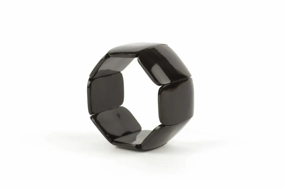 Bracelets - Bracelet articulé 8 grosses pièces en corne noire et blonde - L INDOCHINEUR X RIVÊT