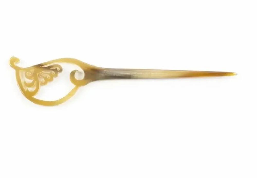 Barrettes - Japanese-style hairpin in plain black horn - L INDOCHINEUR X RIVÊT