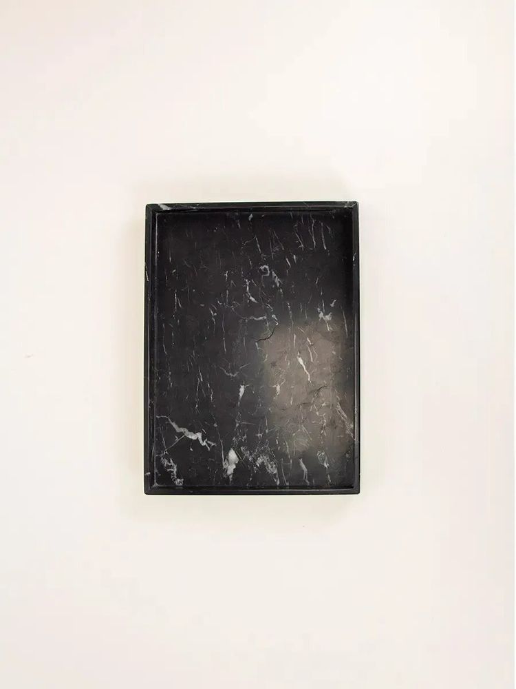 Plateaux - Très Grand plateau Antarés en marbre noir - L INDOCHINEUR X RIVÊT