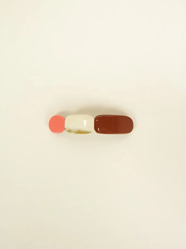 Barrettes - Blonde Horn and Burgundy Lacquer Totem Barrette - L INDOCHINEUR X RIVÊT