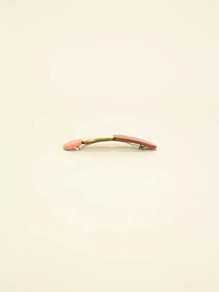 Barrettes - Blonde Horn and Burgundy Lacquer Totem Barrette - L INDOCHINEUR X RIVÊT