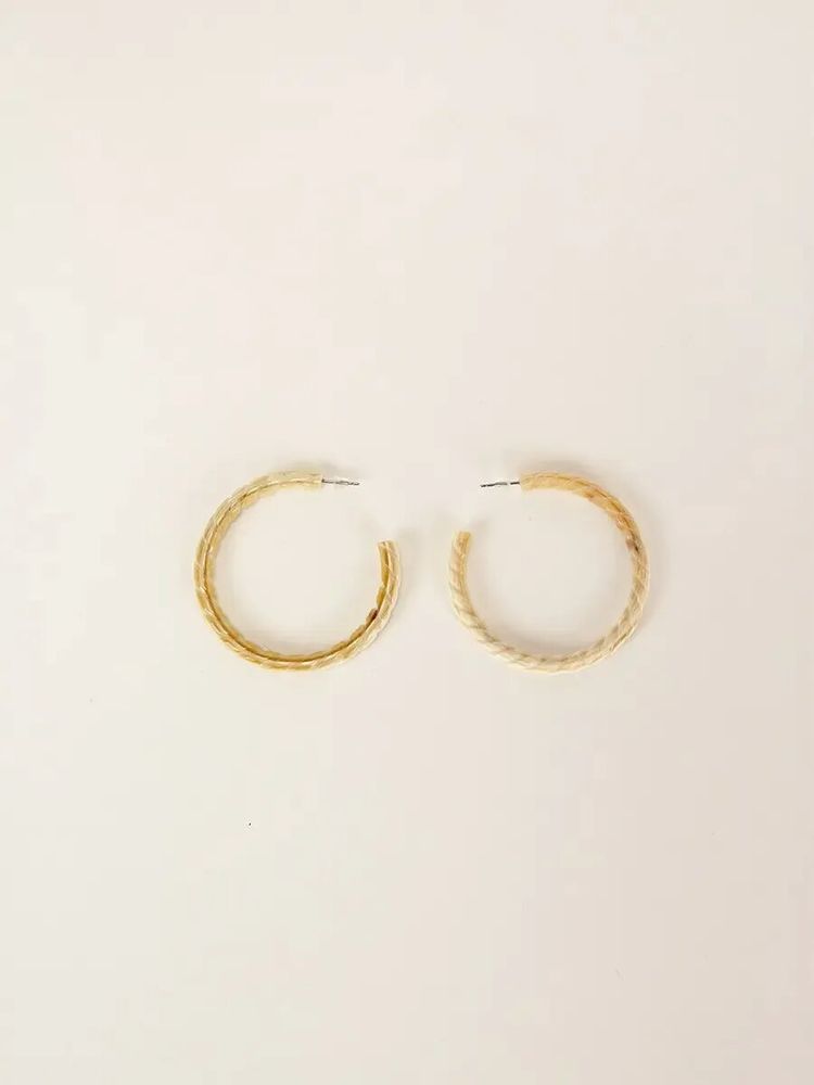 Bijoux - Créoles torsade en corne blonde - L INDOCHINEUR X RIVÊT