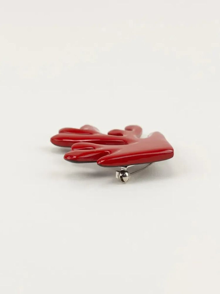 Brooches - Orange lacquered coral brooch - L INDOCHINEUR X RIVÊT