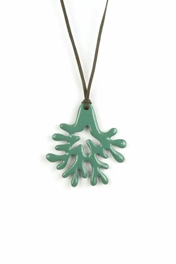 Bijoux - Pendentif grand corail laqué orange - L INDOCHINEUR X RIVÊT