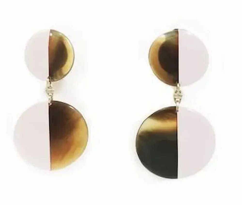 Jewelry - Full double disc earrings with orange lacquer - L INDOCHINEUR X RIVÊT