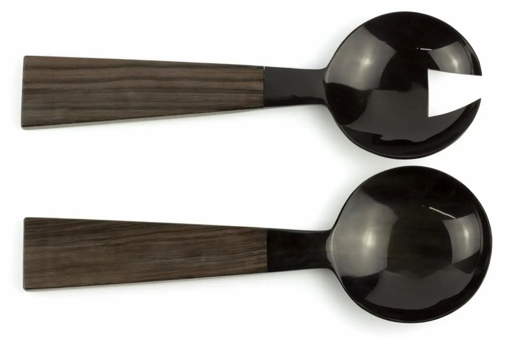 Couverts & ustensiles de cuisine - Grands couverts manche triangle bois laqués rouge - L INDOCHINEUR X RIVÊT