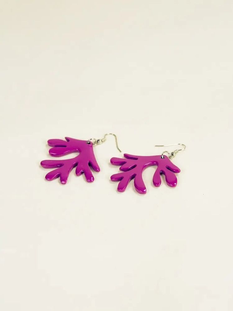 Bijoux - Boucles d'oreilles corail laquées vert émeraude - L INDOCHINEUR X RIVÊT