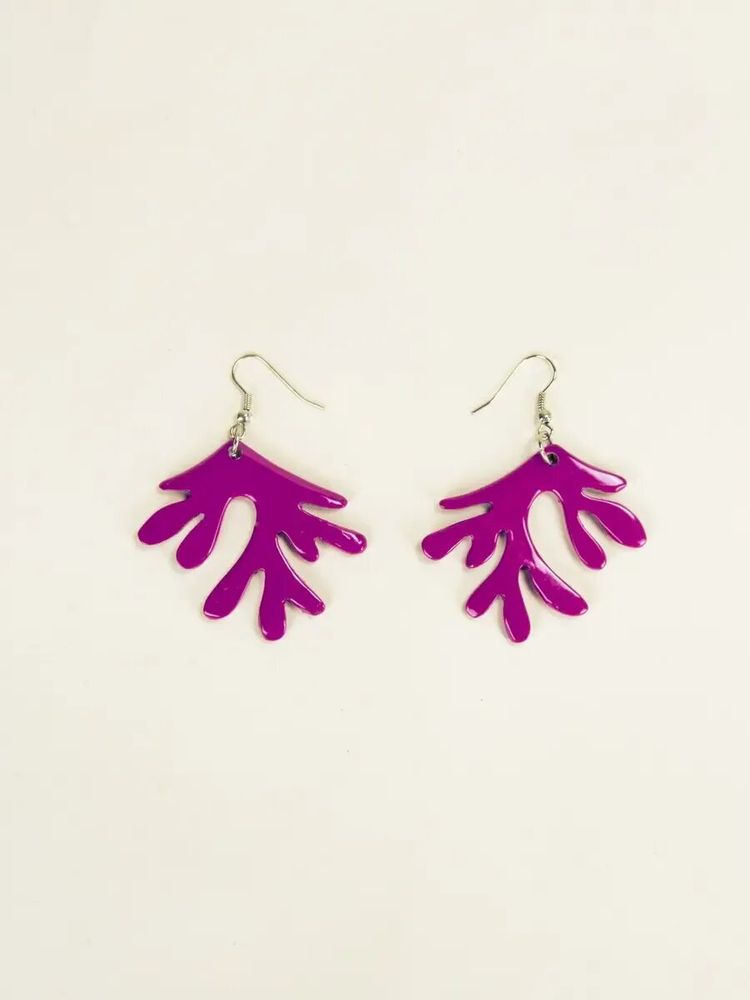 Bijoux - Boucles d'oreilles corail laquées vert émeraude - L INDOCHINEUR X RIVÊT