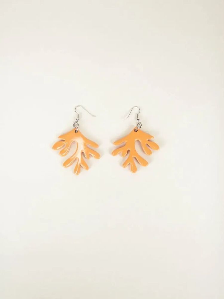 Bijoux - Boucles d'oreilles corail laquées vert émeraude - L INDOCHINEUR X RIVÊT