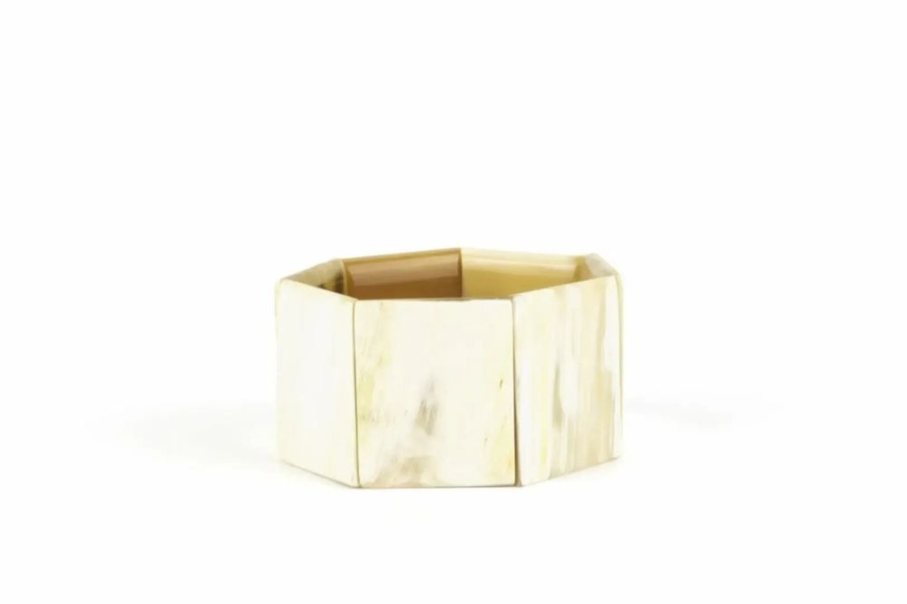Bracelets - Articulated 7 plate bracelet in blond horn - L INDOCHINEUR X RIVÊT