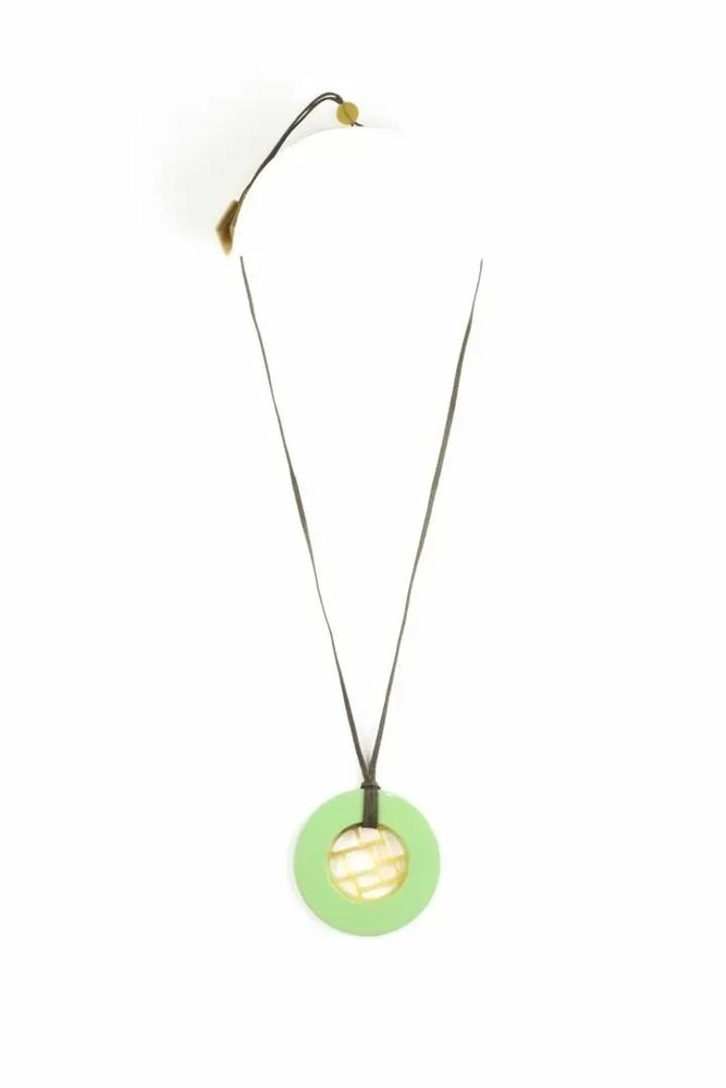 Jewelry - Checkered pendant circled with orange lacquer - L INDOCHINEUR X RIVÊT