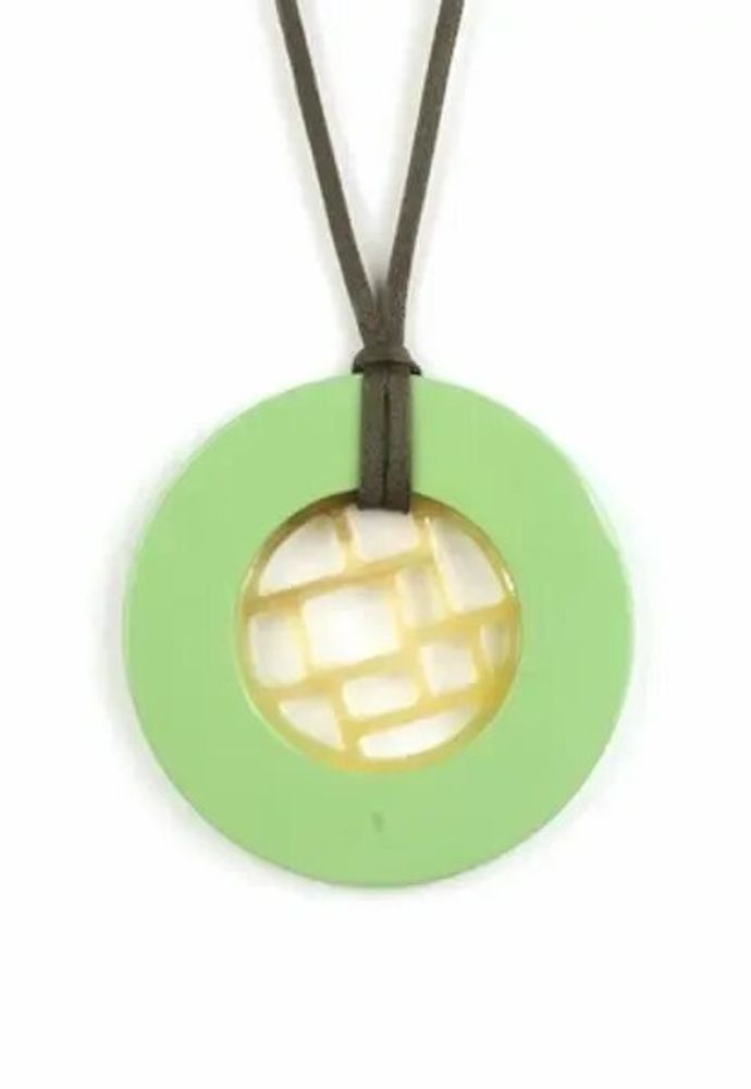 Jewelry - Checkered pendant circled with orange lacquer - L INDOCHINEUR X RIVÊT
