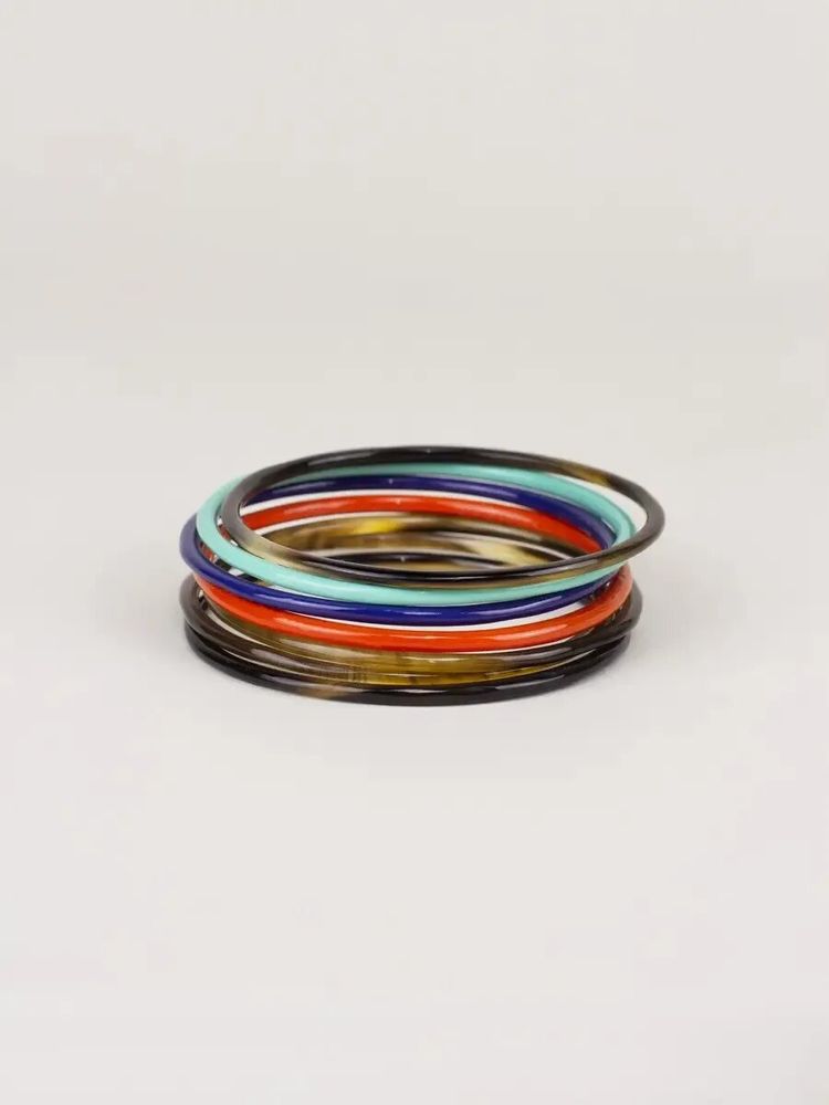 Bracelets - cream coffee Lacquered seven-band Bracelets in Size M - L INDOCHINEUR X RIVÊT