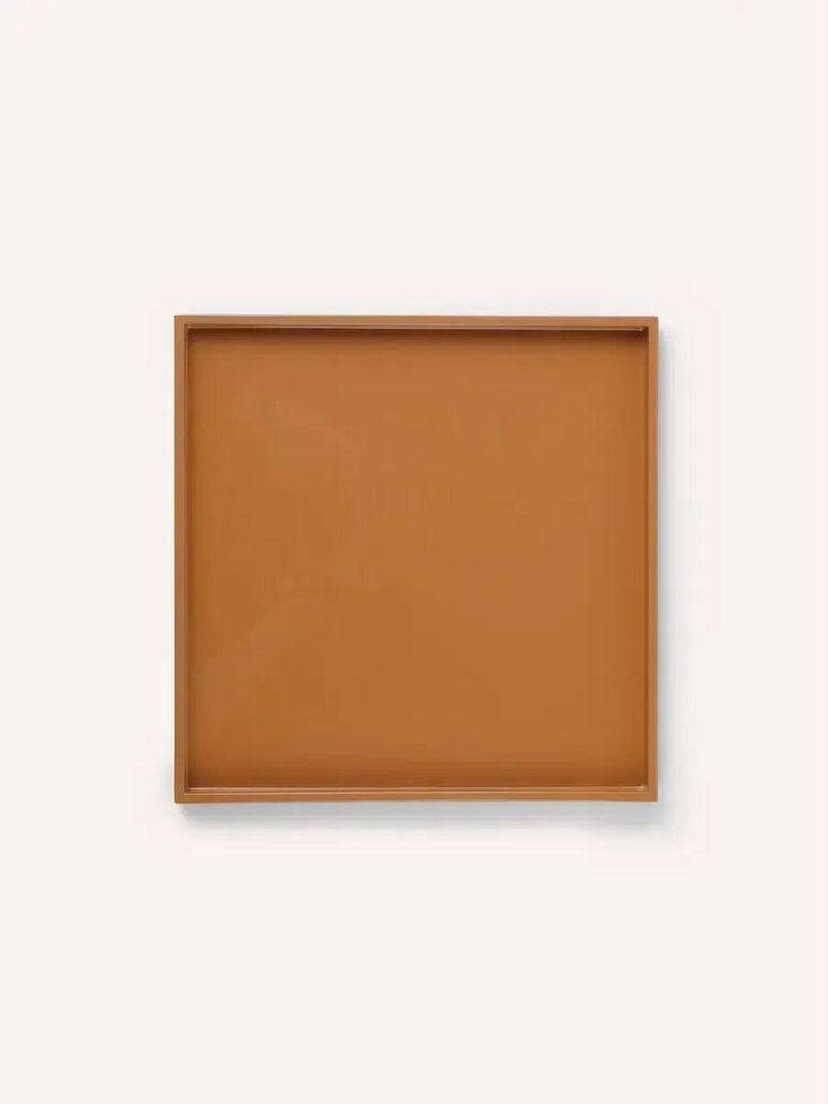 Bowls - Medium square tray lacquered, tobacco, size M - L INDOCHINEUR X RIVÊT