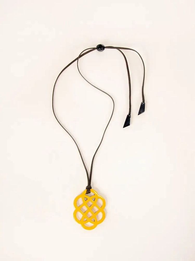 Jewelry - Gray-blue lacquered flower pendant - L INDOCHINEUR X RIVÊT