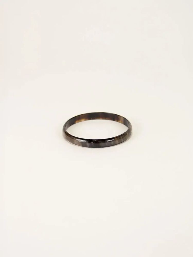 Bracelets - Bracelet fin en corne noire marbrée taille M - L INDOCHINEUR X RIVÊT