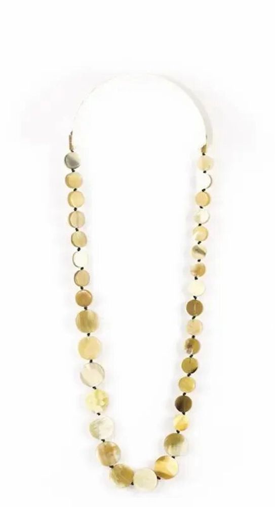 Bijoux - Sautoir pastilles en corne blonde - L INDOCHINEUR X RIVÊT