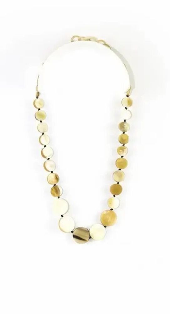 Bijoux - Sautoir pastilles en corne blonde - L INDOCHINEUR X RIVÊT