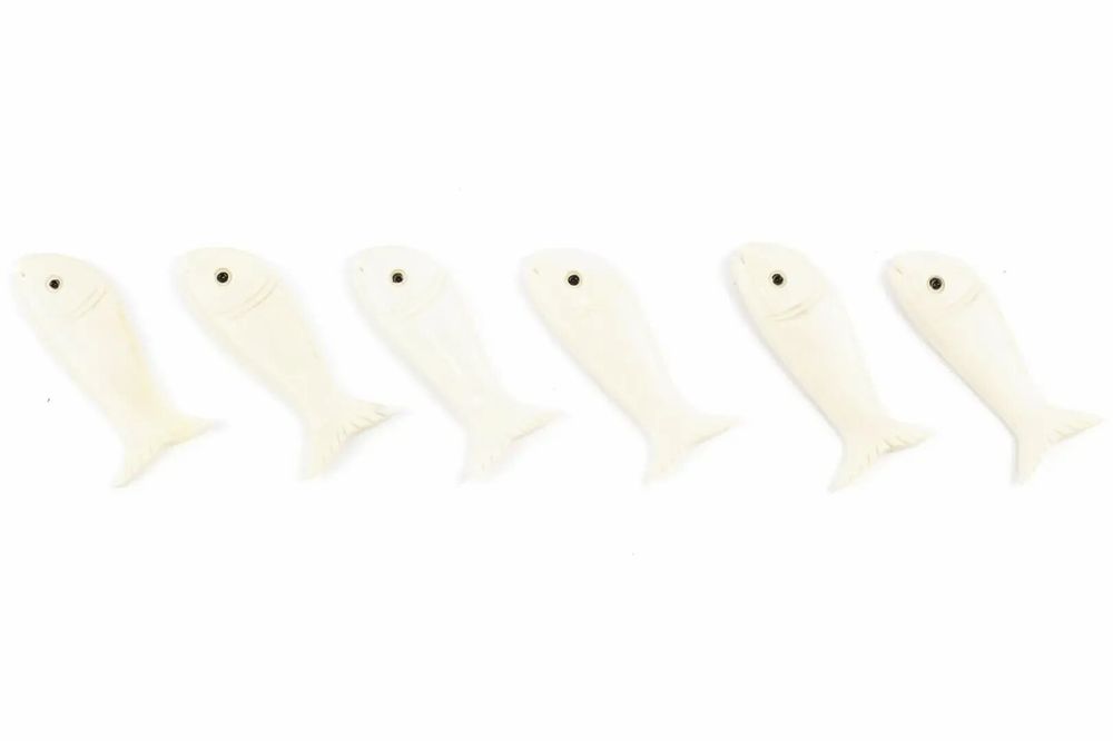 Couteaux - Set de 6 portes-couteaux poisson en corne noire unie - L INDOCHINEUR X RIVÊT