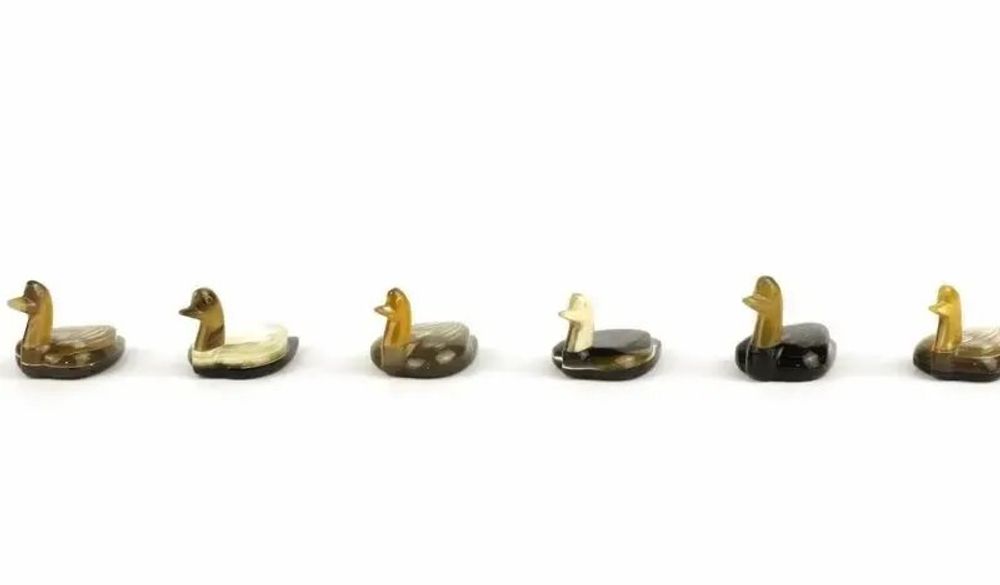 Knives - Set of 6 duck knife holders in blond horn - L INDOCHINEUR X RIVÊT