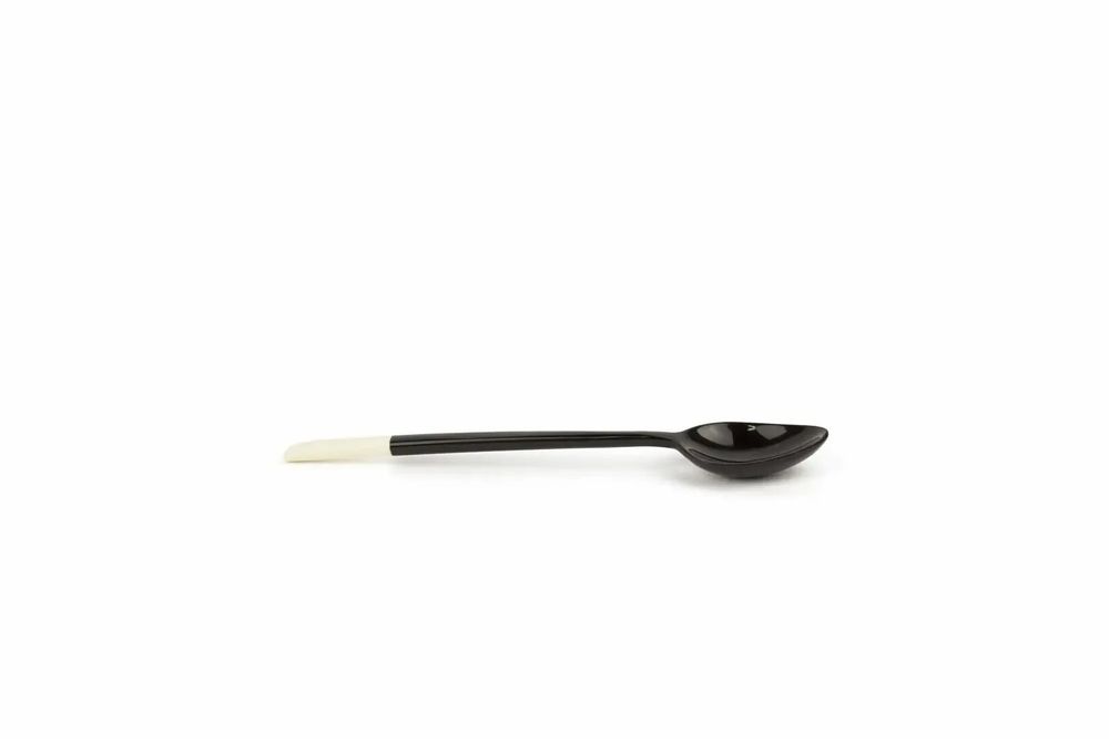 Kitchen utensils - Set of 6 black horn coffee spoon white handle in bone - L INDOCHINEUR X RIVÊT
