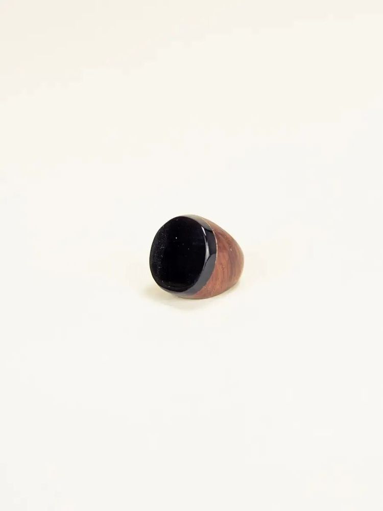 Jewelry - Pastille ring in wood and blond horn in Size M - L INDOCHINEUR X RIVÊT