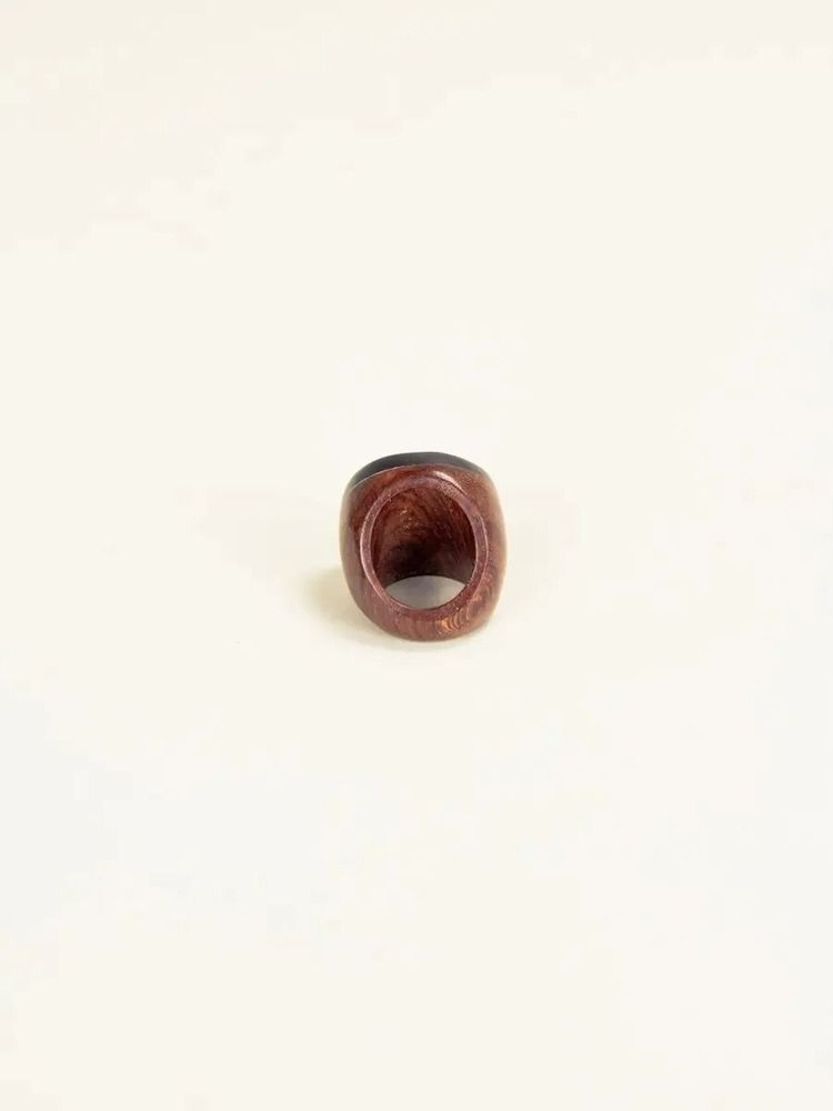 Jewelry - Pastille ring in wood and blond horn in Size M - L INDOCHINEUR X RIVÊT