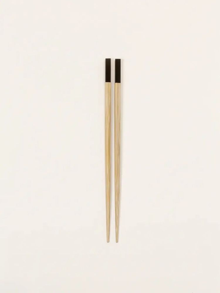 Kitchen utensils - Set of 6 pairs of chopsticks in bamboo and black horn - L INDOCHINEUR X RIVÊT
