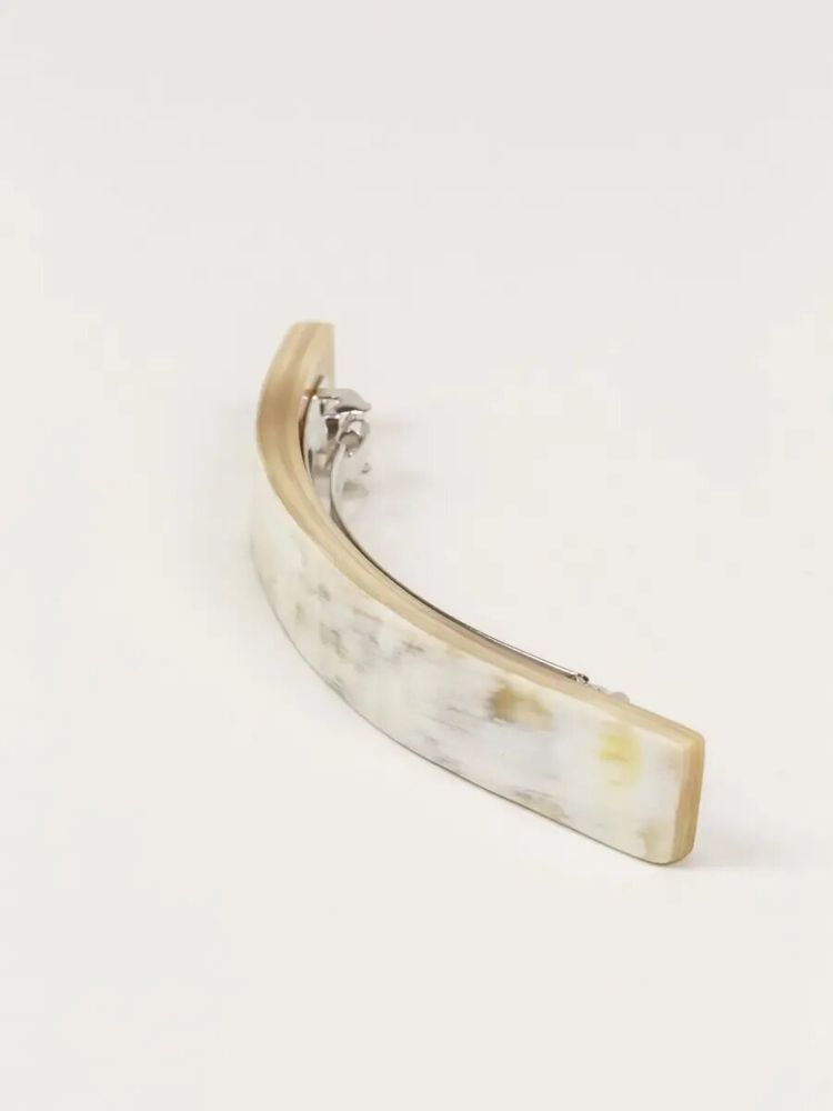 Barrettes - Long rectangular barrette in blond horn - L INDOCHINEUR X RIVÊT