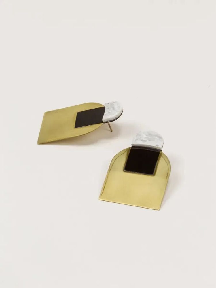 Jewelry - Stone & Brass Arche earrings - L INDOCHINEUR X RIVÊT